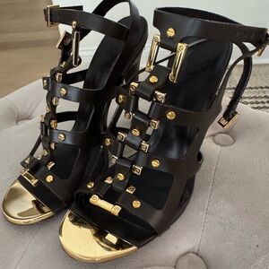 Brown and Gold Women's Sandals